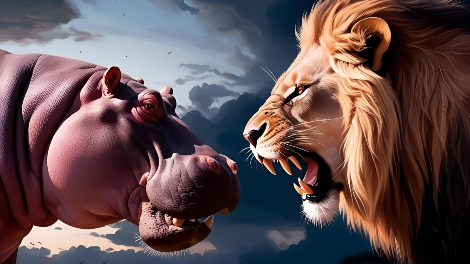 Hippo vs Lion