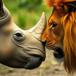 Rhino vs Lion