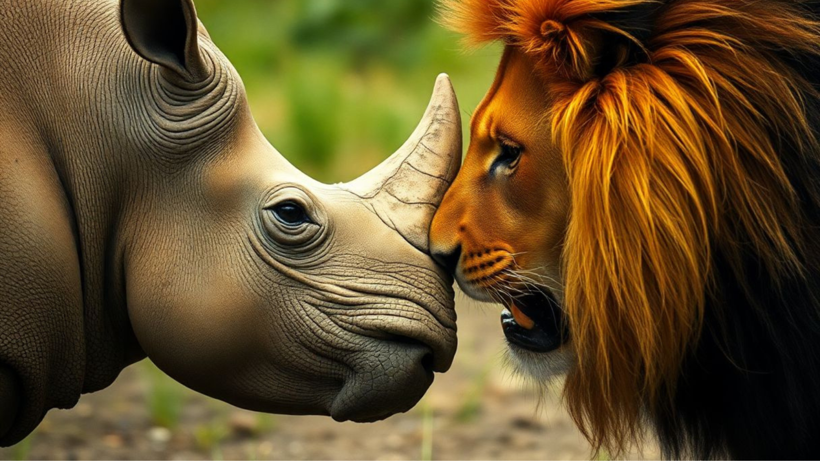 Rhino vs Lion