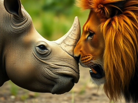 Rhino vs Lion