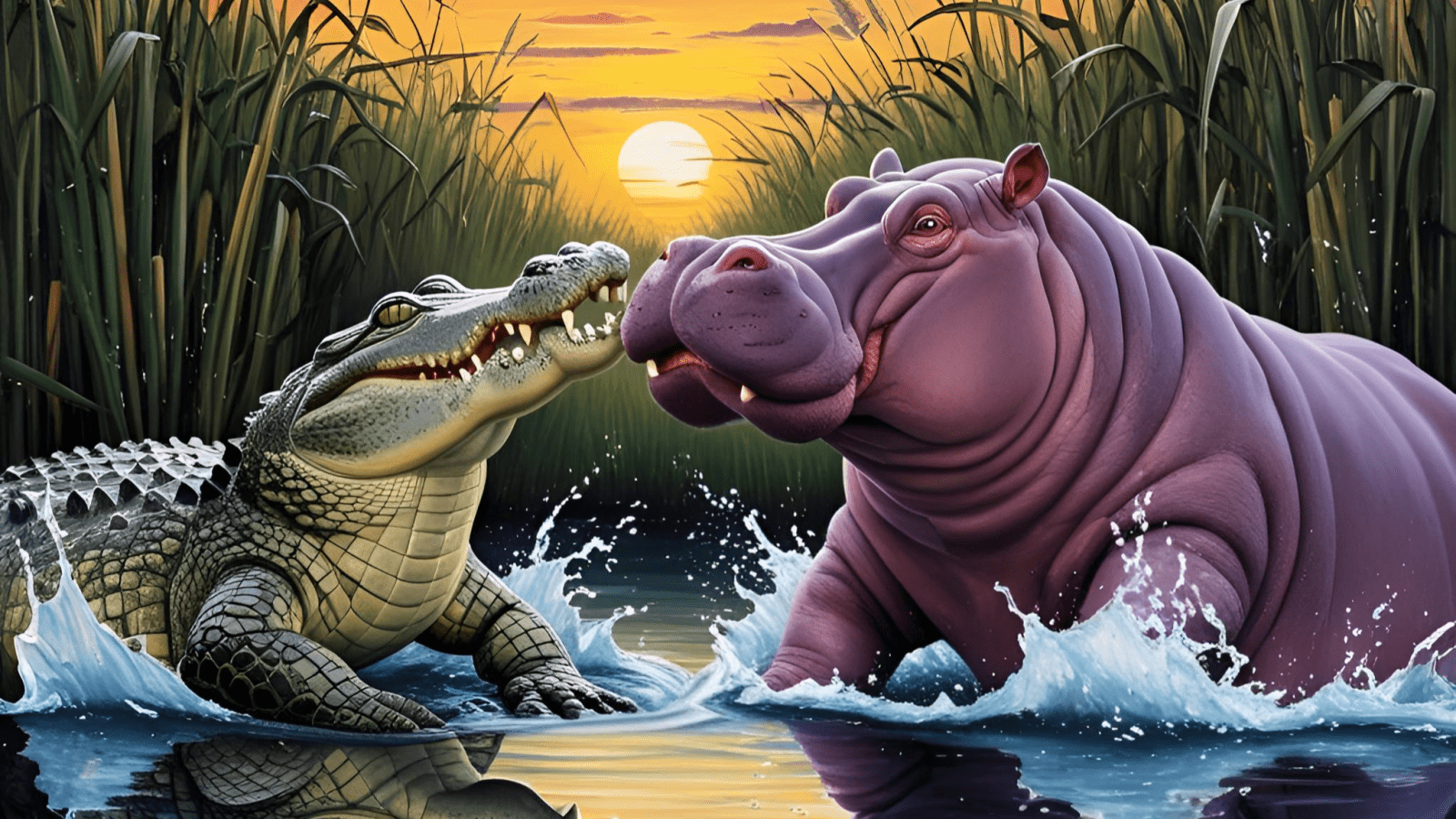 Crocodile vs Hippopotamus