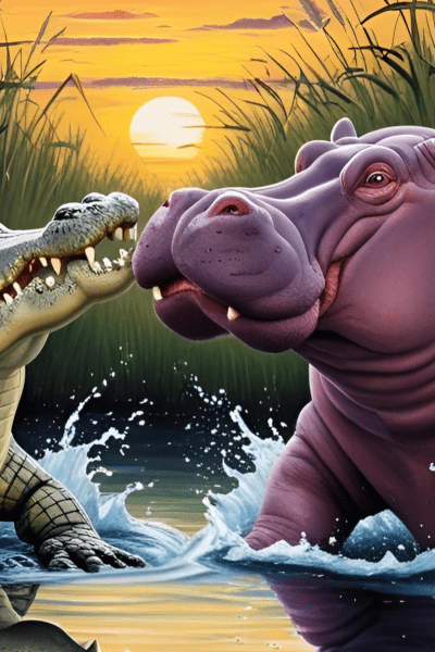 Crocodile vs Hippopotamus
