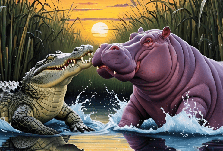 Crocodile vs Hippopotamus