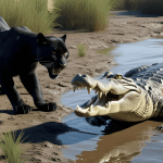 Black panther vs Crocodile