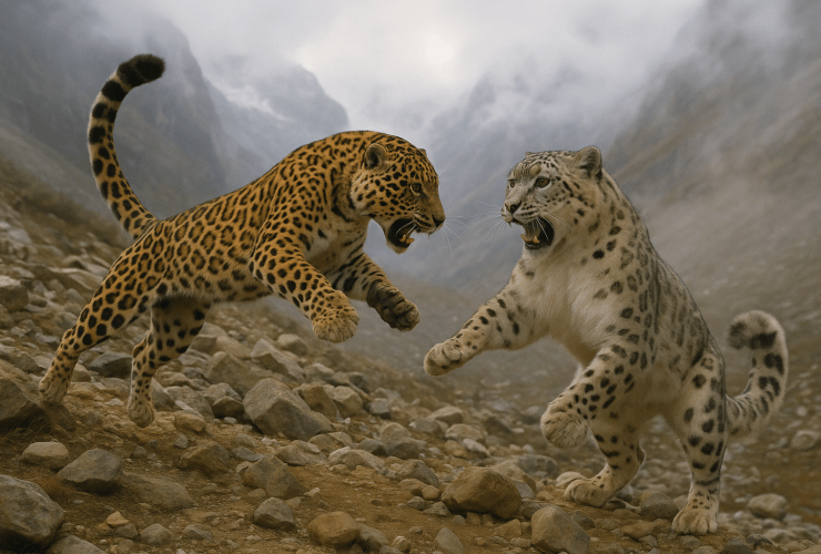 Jaguar Vs Snow Leopard