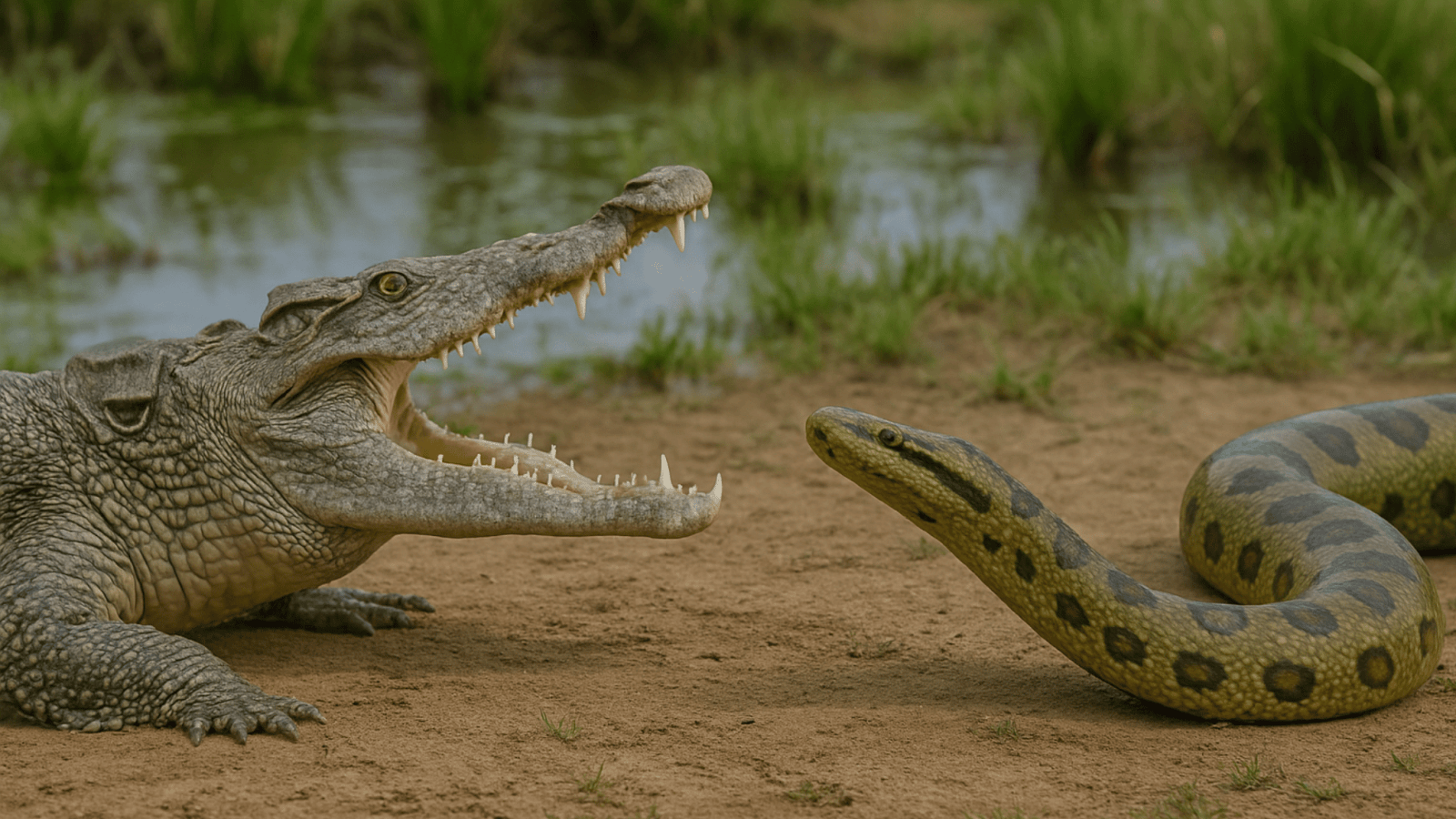 Nile Crocodile Vs Anaconda