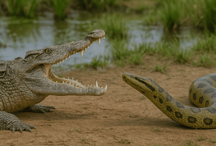 Nile Crocodile Vs Anaconda