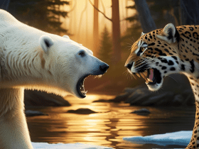 Polar bear Vs Jaguar FACE TO face fight