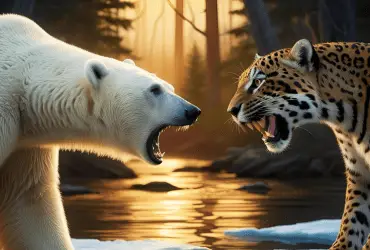 Polar bear Vs Jaguar FACE TO face fight