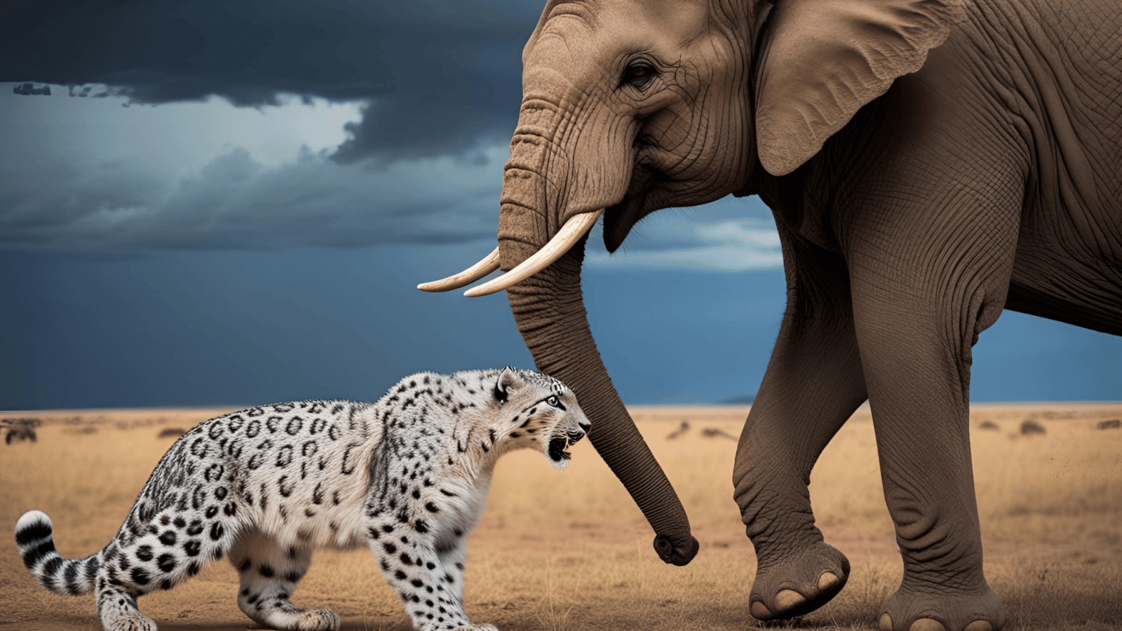 Snow Leopard vs Elephant