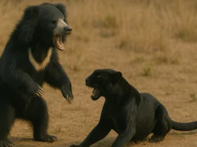 sloth bear vs black panther