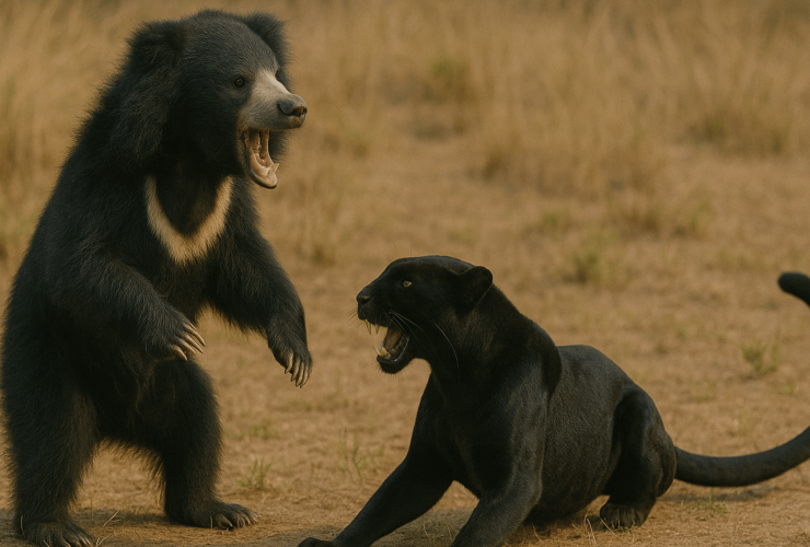 sloth bear vs black panther
