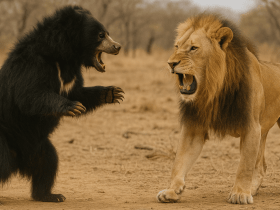 Sloth Bear vs Lion