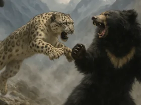 Snow Leopard Vs Sloth Bear
