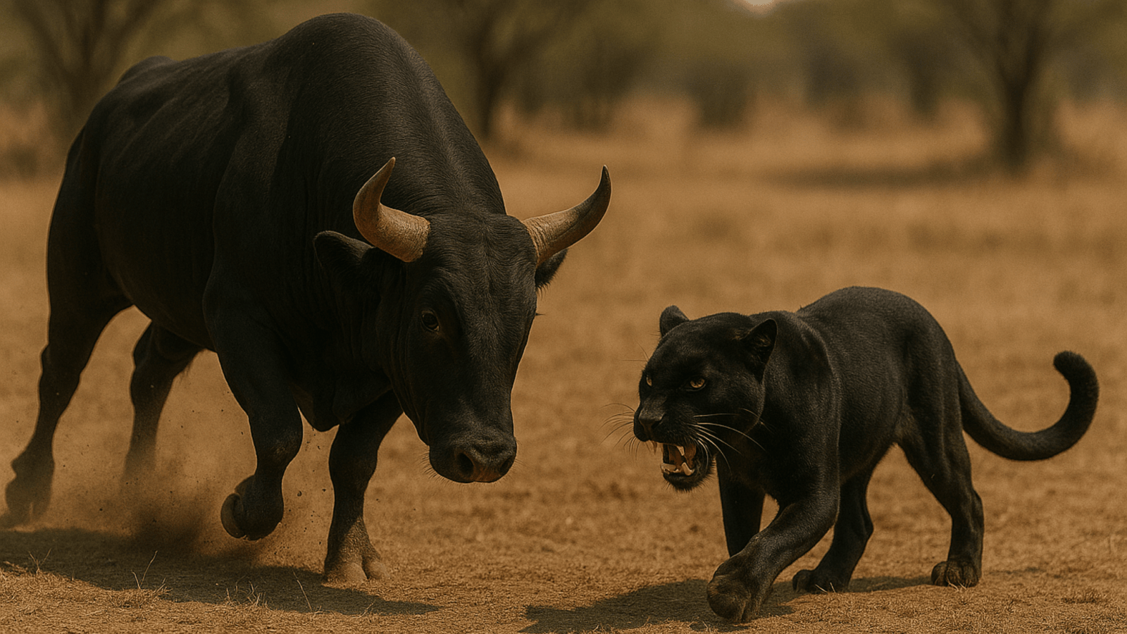 Bull vs Black panther