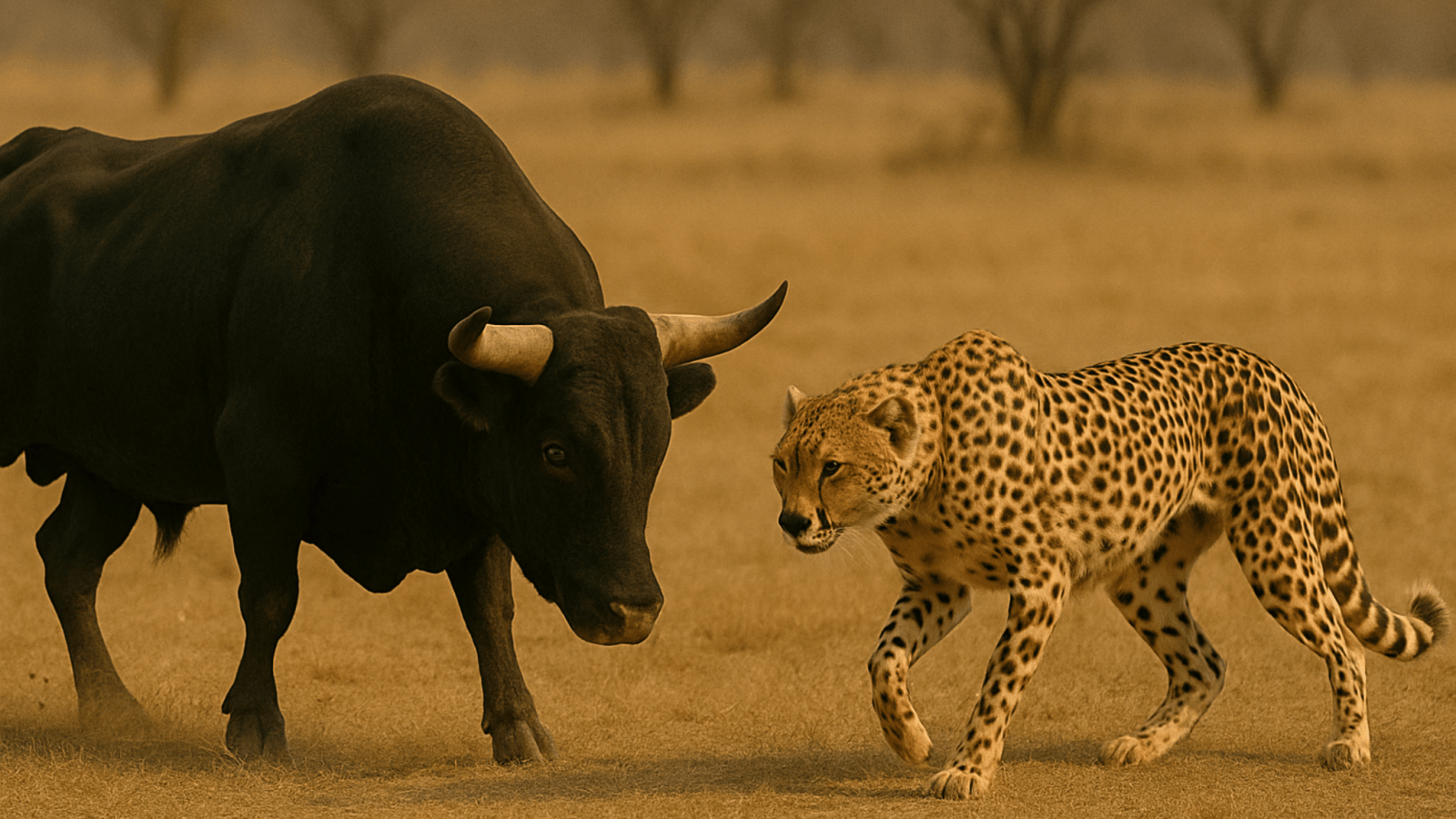 Bull vs Cheetah