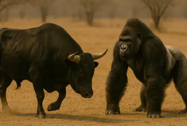 Bull vs Gorilla Fight
