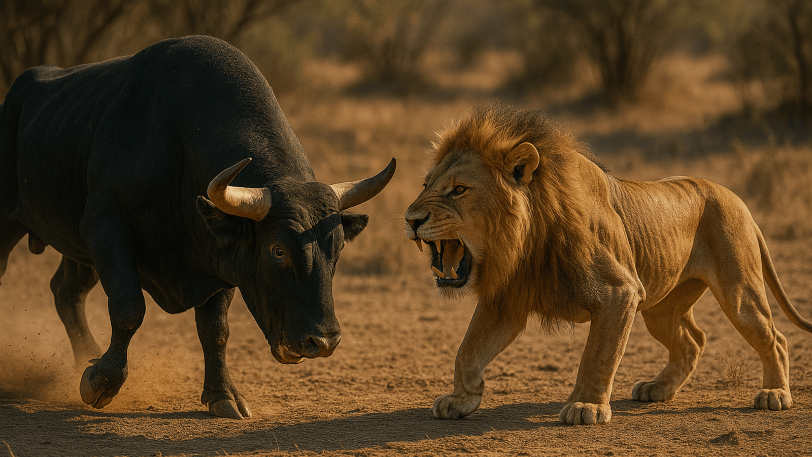 bull vs lion who wins