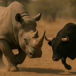 bull vs rhino fight