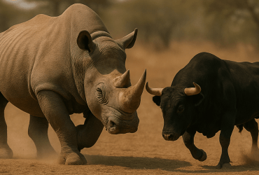 bull vs rhino fight