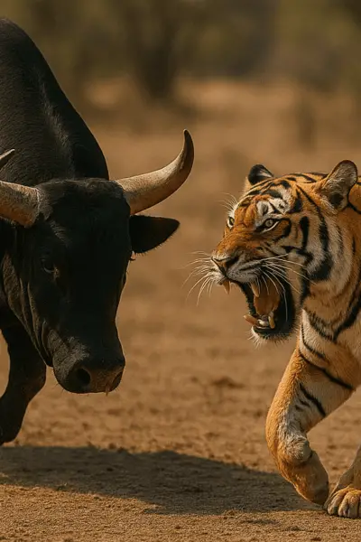 bull vs tiger fight
