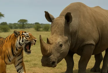 tiger vs rhino who wins