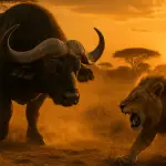 water buffalo vs lion
