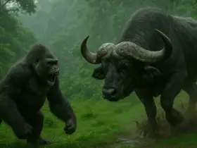 Buffalo Vs Gorilla Fight