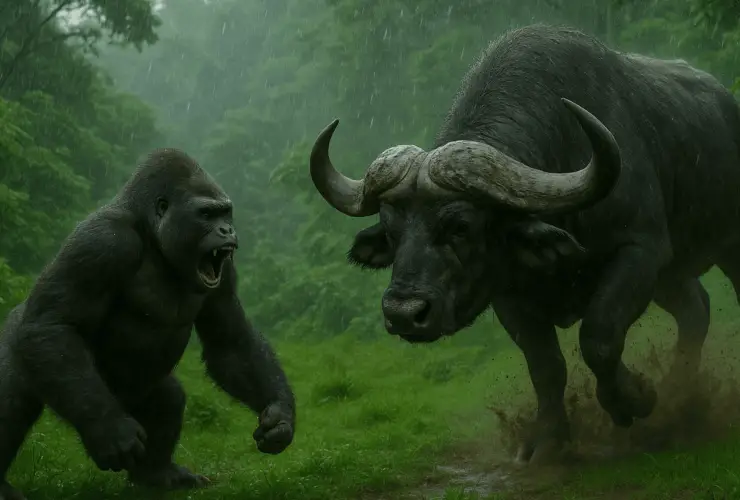 Buffalo Vs Gorilla Fight