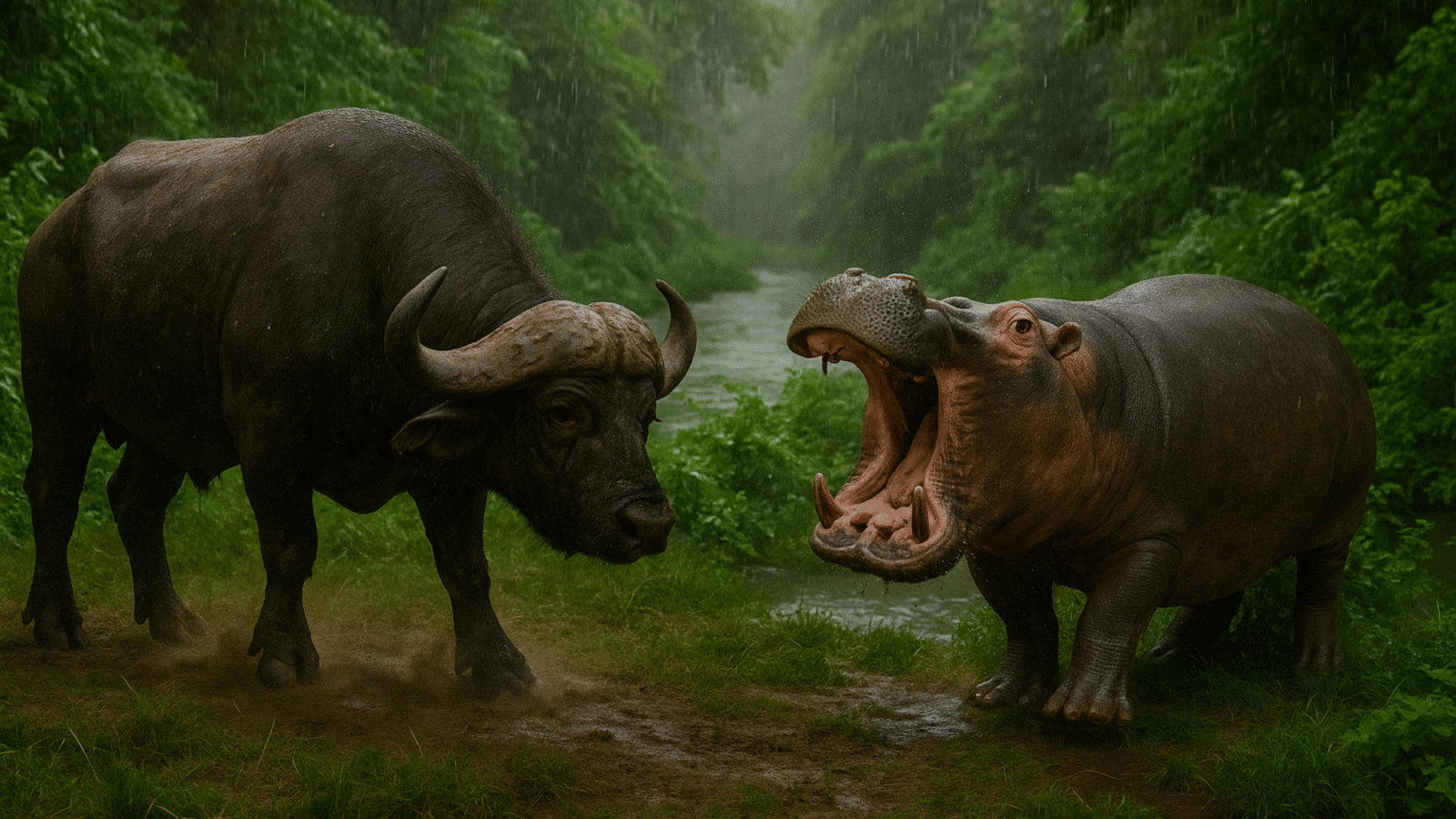 Hippo vs Buffalo
