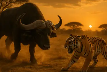 buffalo vs tiger fight